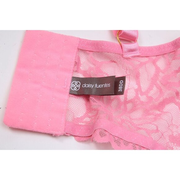 Daisy Fuentes Laced Bra Under wire Pink Womens Sz 38DD - Picture 11 of 12